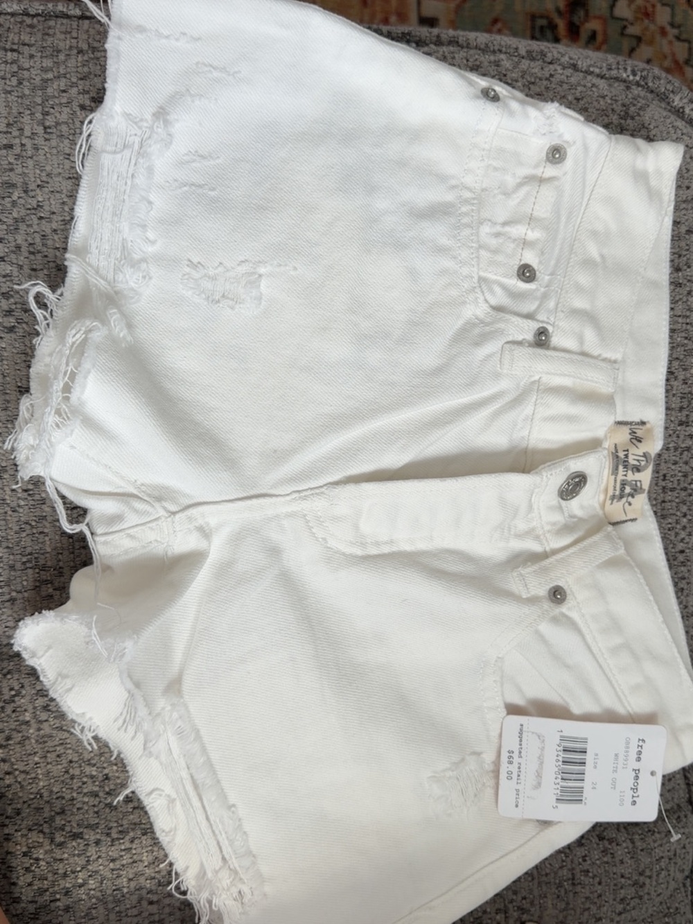 Free People Sophia White Denim Short